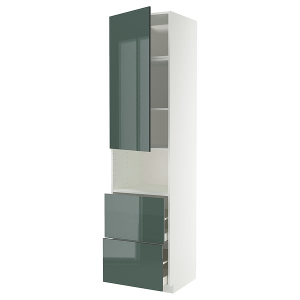 METOD / MAXIMERA Mueble para microondas empotrado, blanco/Kallarp, 60x60x240 cm