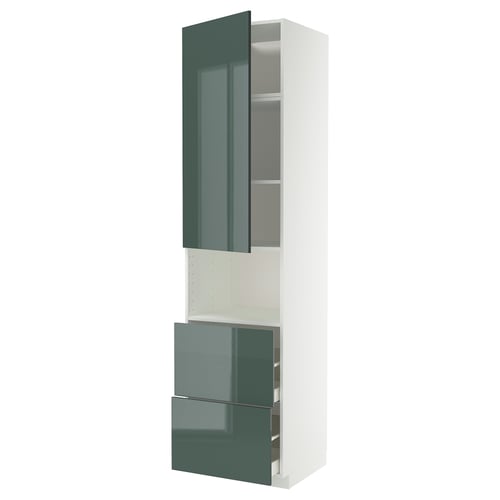 METOD / MAXIMERA Mueble para microondas empotrado, blanco/Kallarp, 60x60x240 cm