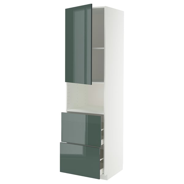 METOD / MAXIMERA Mueble para microondas empotrado, blanco/Kallarp, 60x60x220 cm