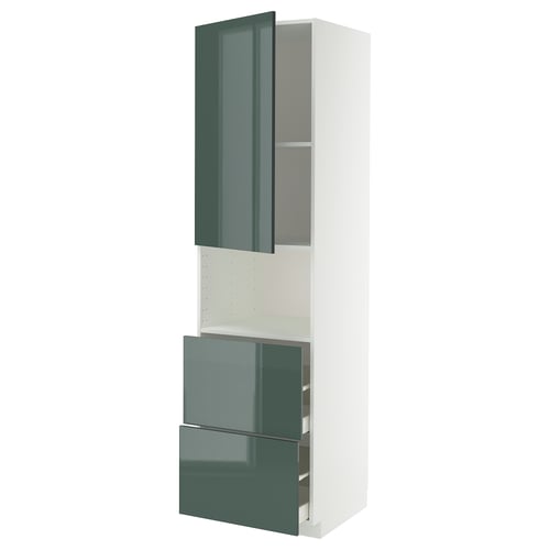 METOD / MAXIMERA Mueble para microondas empotrado, blanco/Kallarp, 60x60x220 cm