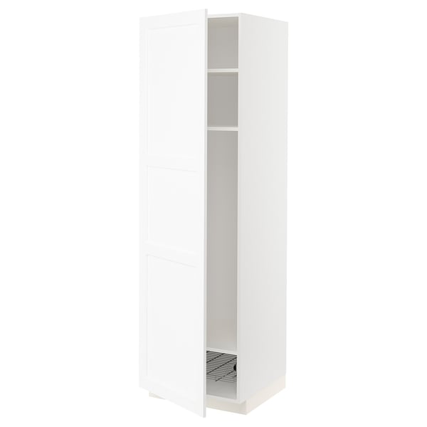 METOD Mueble alto despensero, blanco Enköping/blanco efecto madera, 60x60x200 cm