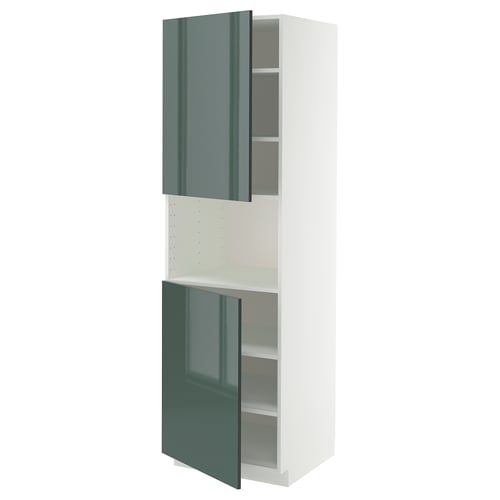 METOD Mueble alto para microondas, blanco/Kallarp, 60x60x200 cm