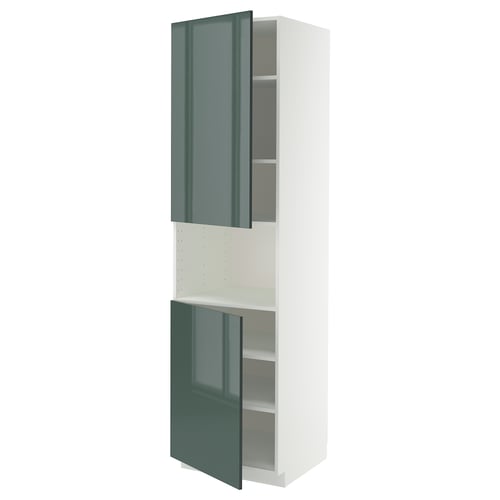 METOD Mueble alto para microondas, blanco/Kallarp, 60x60x220 cm