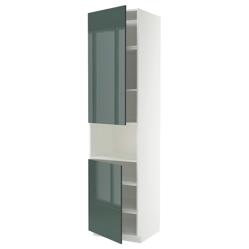 METOD Mueble alto para microondas, blanco/Kallarp, 60x60x240 cm