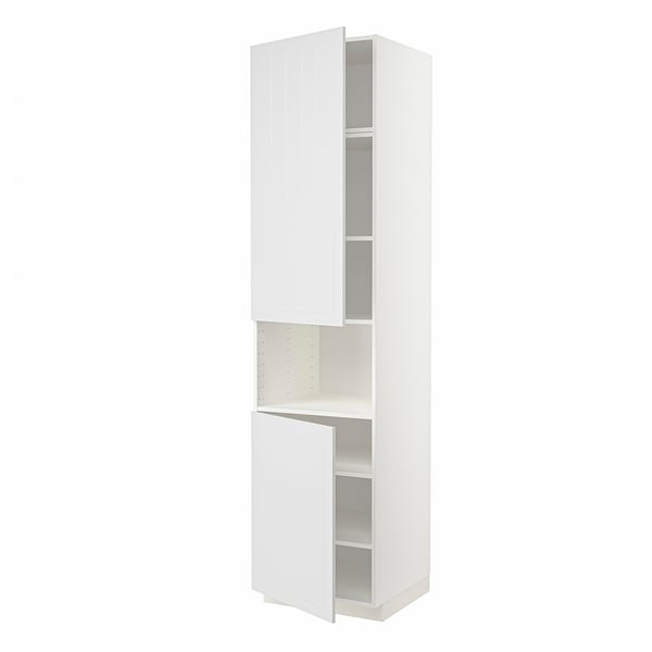 METOD Mueble alto para microondas, blanco/Stensund blanco, 60x60x240 cm