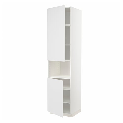 METOD Mueble alto para microondas, blanco/Stensund blanco, 60x60x240 cm