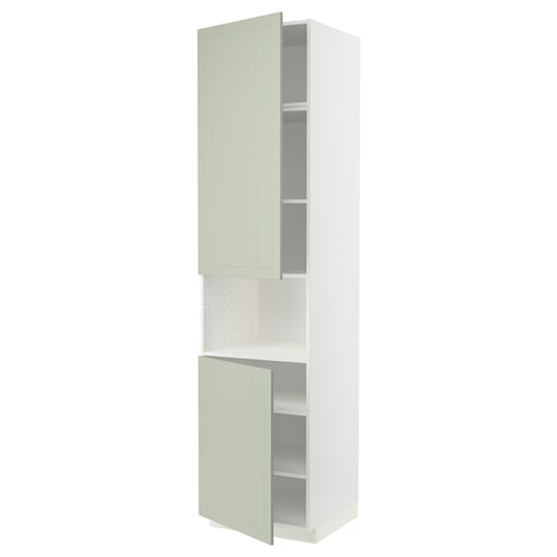 METOD Mueble alto para microondas, blanco/Stensund menta, 60x60x240 cm