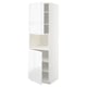 METOD Mueble alto para microondas, blanco/Voxtorp alto brillo/blanco, 60x60x200 cm