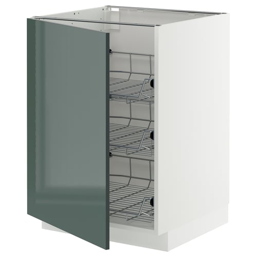 METOD Mueble base 3 canastos extraíbles, blanco/Kallarp, 60x60 cm