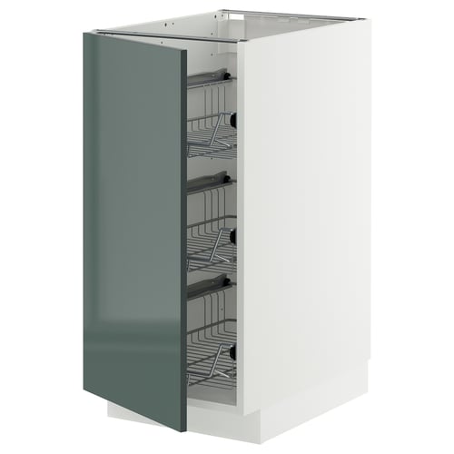 METOD Mueble base 3 canastos extraíbles, blanco/Kallarp, 40x60 cm