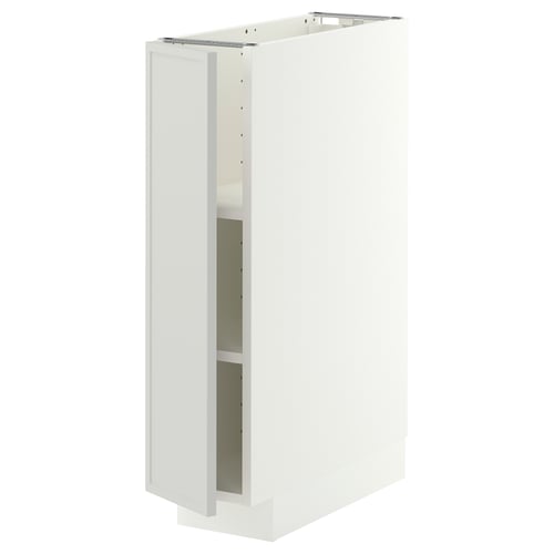 METOD Mueble base con repisas, blanco/Aspudden gris claro, 20x60 cm