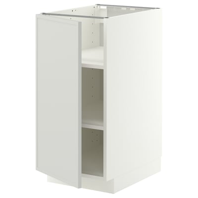 METOD Mueble base con repisas, blanco/Aspudden gris claro, 40x60 cm