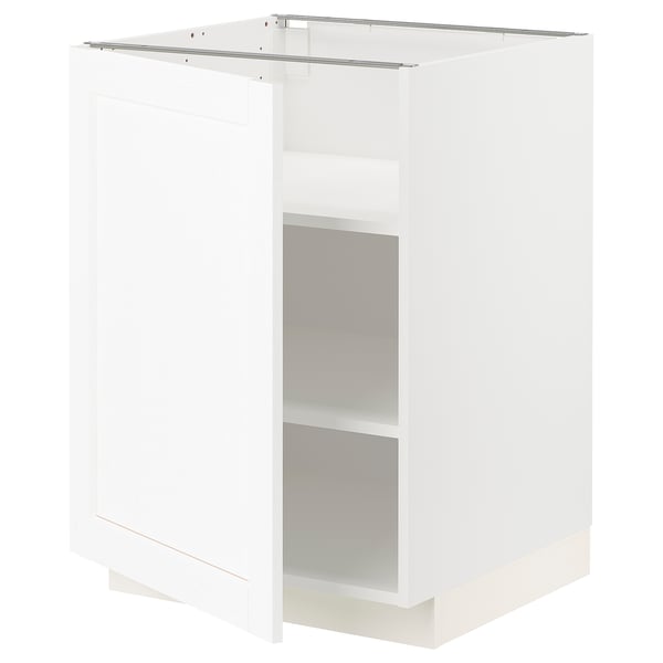 METOD Mueble base con repisas, blanco Enköping/blanco efecto madera, 60x60 cm
