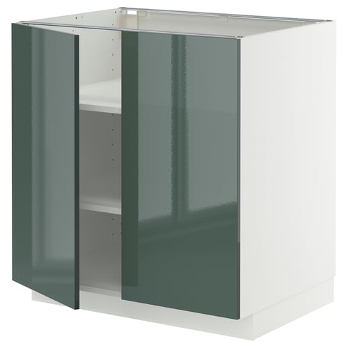 METOD Mueble base con repisas, blanco/Kallarp, 80x60 cm