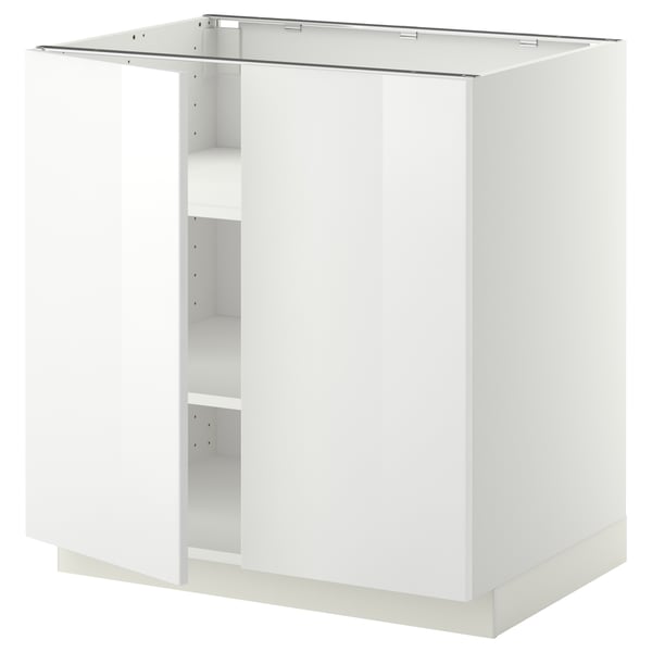 METOD Mueble base con repisas, blanco/Ringhult blanco, 80x60 cm