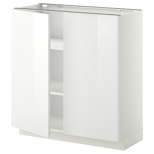 METOD Mueble base con repisas, blanco/Ringhult blanco, 80x37 cm
