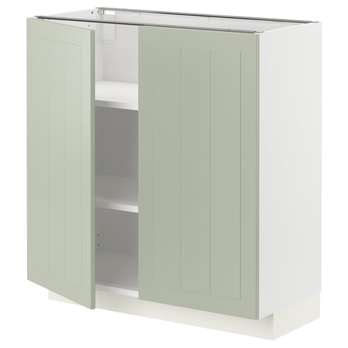METOD Mueble base con repisas, blanco/Stensund menta, 80x37 cm