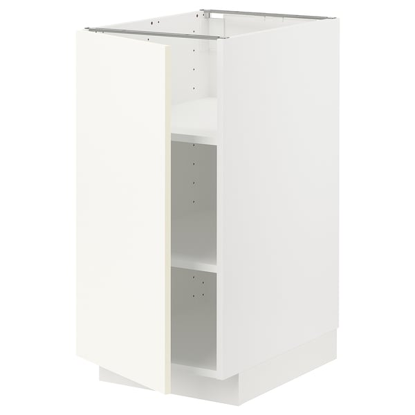 METOD Mueble base con repisas, blanco/Vallstena blanco, 40x60 cm