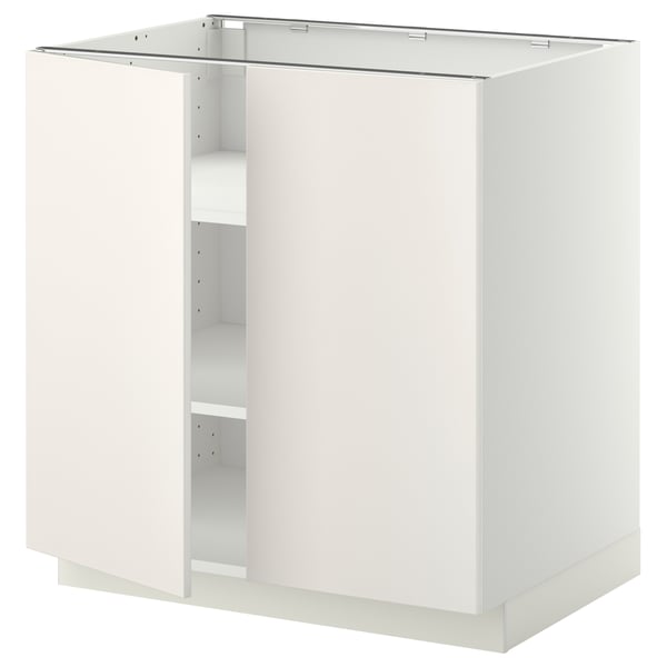 METOD Mueble base con repisas, blanco/Veddinge blanco, 80x60 cm