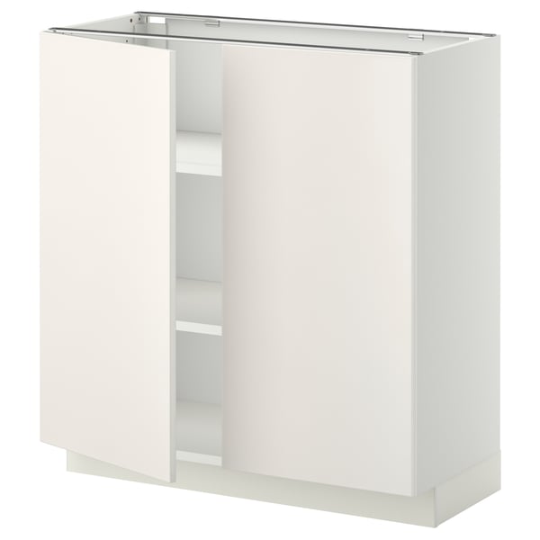 METOD Mueble base con repisas, blanco/Veddinge blanco, 80x37 cm