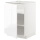METOD Mueble base con repisas, blanco/Voxtorp alto brillo/blanco, 60x60 cm