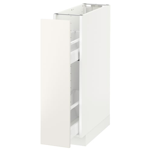 METOD Mueble base especiero, blanco/Veddinge blanco, 20x60 cm