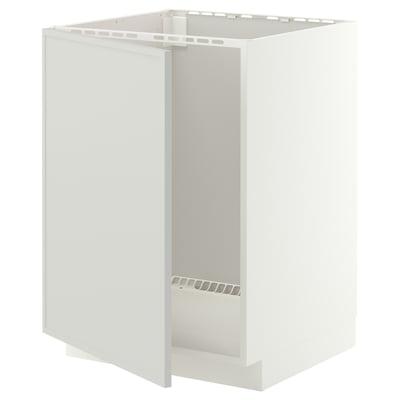 METOD Mueble base para lavaplatos, blanco/Aspudden gris claro, 60x60 cm
