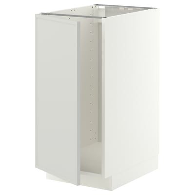 METOD Mueble base para lavaplatos, blanco/Aspudden gris claro, 40x60 cm