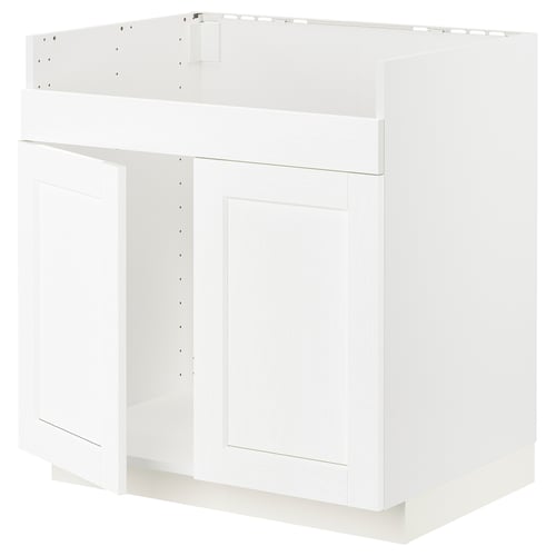 METOD Mueble base para lavaplatos HAVSEN, blanco Enköping/blanco efecto madera, 80x60 cm