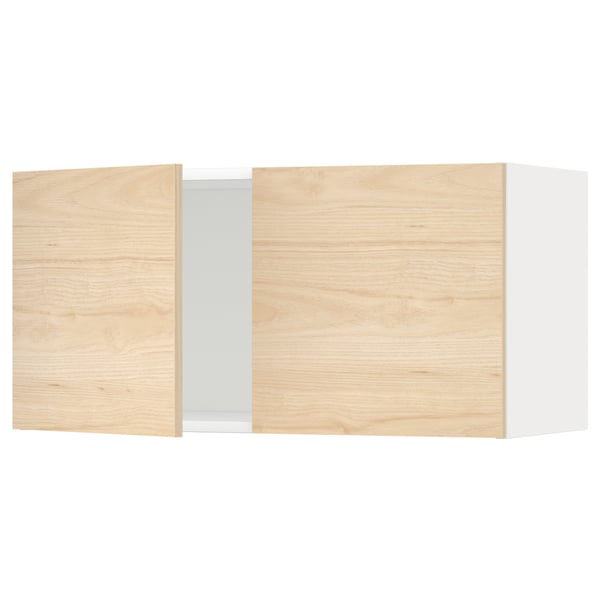 METOD Mueble mural, blanco/Askersund efecto fresno claro, 80x40 cm
