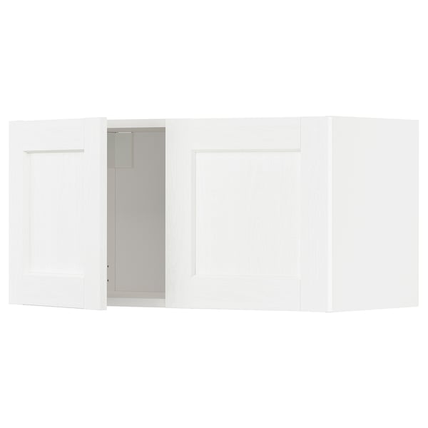 METOD Mueble mural, blanco Enköping/blanco efecto madera, 80x40 cm
