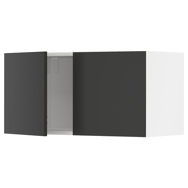 METOD Mueble mural, blanco/Nickebo Gris oscuro mate, 80x40 cm