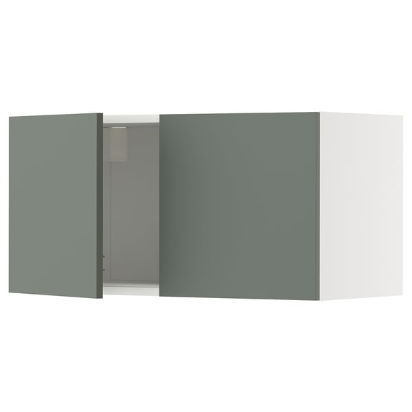 METOD Mueble mural, blanco/Nickebo verde grisáceo mate, 80x40 cm