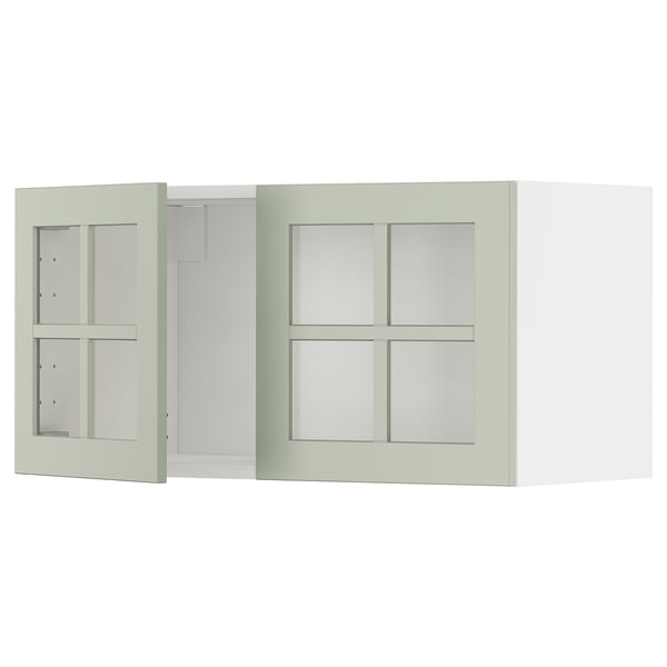 METOD Mueble mural, blanco/Stensund menta, 80x40 cm