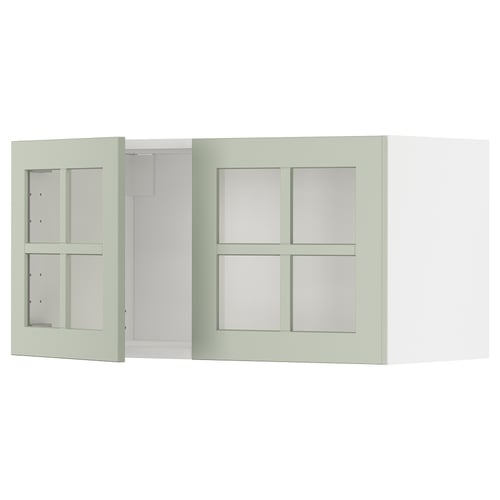 METOD Mueble mural, blanco/Stensund menta, 80x40 cm