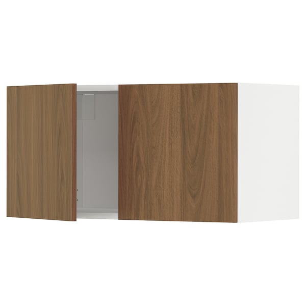 METOD Mueble mural, blanco/Tistorp efecto nogal café, 80x40 cm
