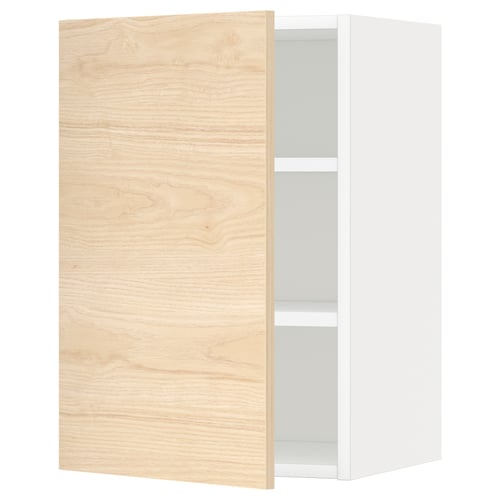 METOD Mueble mural con repisas, blanco/Askersund efecto fresno claro, 40x60 cm