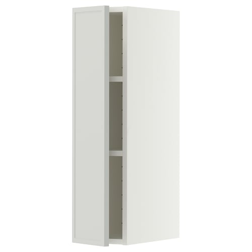METOD Mueble mural con repisas, blanco/Aspudden gris claro, 20x80 cm