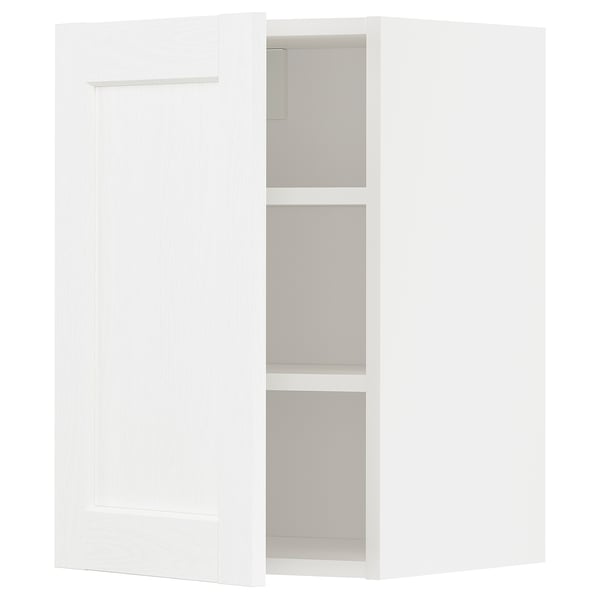 METOD Mueble mural con repisas, blanco Enköping/blanco efecto madera, 40x60 cm