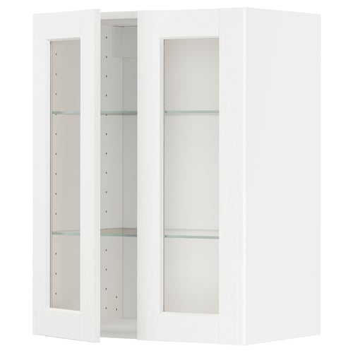 METOD Mueble mural con repisas, blanco Enköping/blanco efecto madera, 60x80 cm
