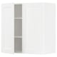 METOD Mueble mural con repisas, blanco Enköping/blanco efecto madera, 80x80 cm