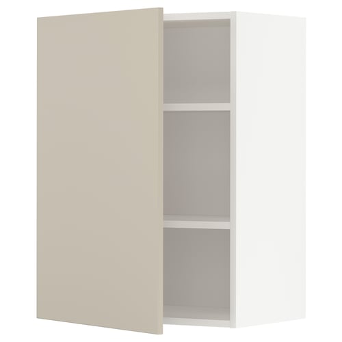 METOD Mueble mural con repisas, blanco/Havstorp beige, 60x80 cm