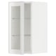 METOD Mueble mural con repisas, blanco/Hejsta Vidrio transparente blanco, 30x60 cm