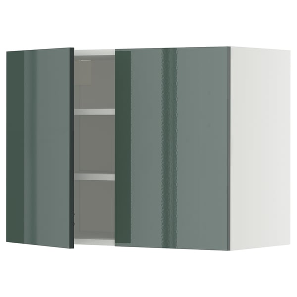 METOD Mueble mural con repisas, blanco/Kallarp, 80x60 cm