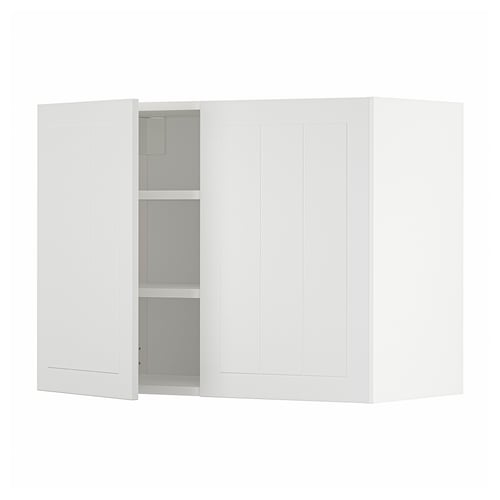 METOD Mueble mural con repisas, blanco/Stensund blanco, 80x60 cm