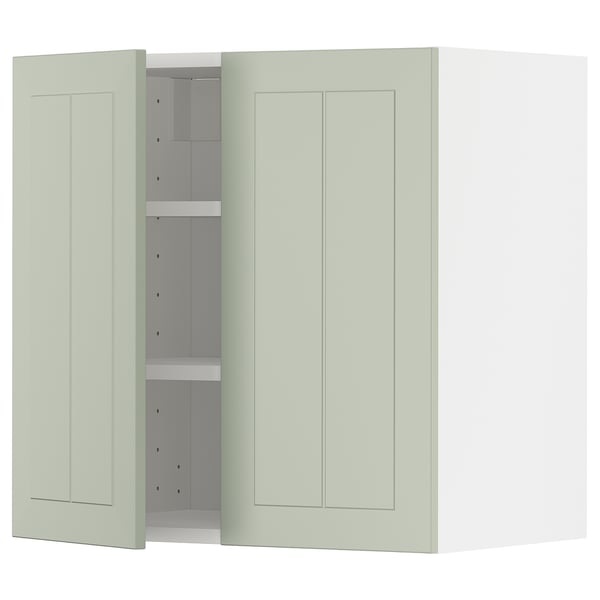 METOD Mueble mural con repisas, blanco/Stensund menta, 60x60 cm