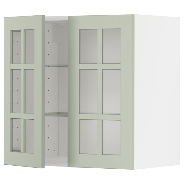 METOD Mueble mural con repisas, blanco/Stensund menta, 60x60 cm