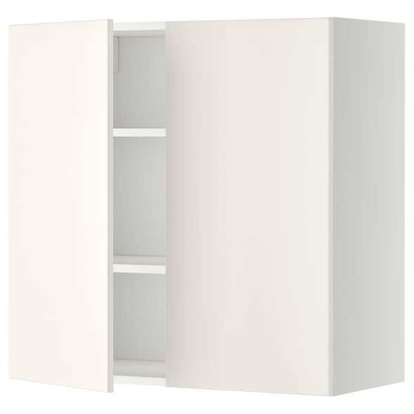 METOD Mueble mural con repisas, blanco/Veddinge blanco, 80x80 cm