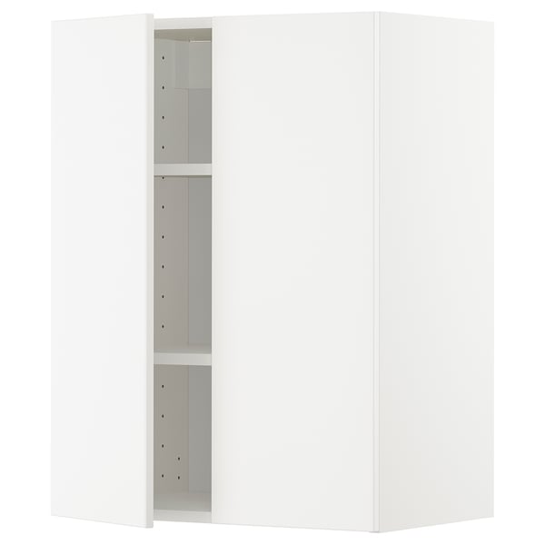 METOD Mueble mural con repisas, blanco/Veddinge blanco, 60x80 cm