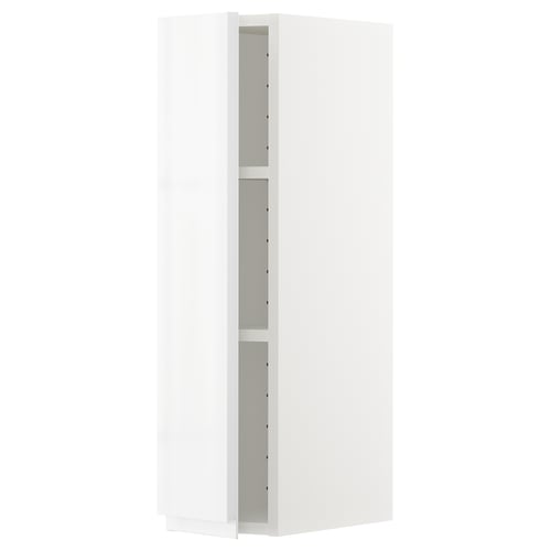 METOD Mueble mural con repisas, blanco/Voxtorp alto brillo/blanco, 20x80 cm